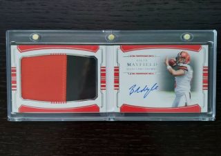 2018 National Treasures Baker Mayfield Booklet Jumbo Patch Auto D 52/99 Rookie