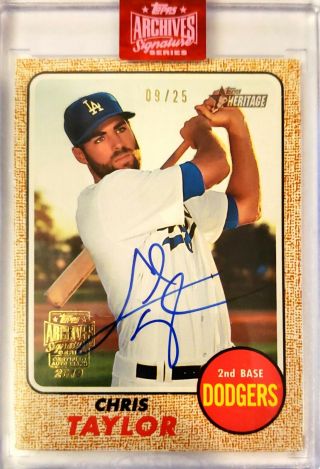 Chris Taylor 2019 Topps Archive Signatures Series Auto Autograph /25 Dodgers