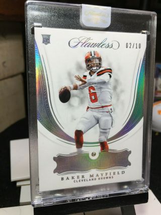 2018 Flawless BAKER MAYFIELD Silver Rookie Base Gems DIAMOND 2/10 Browns RC 2