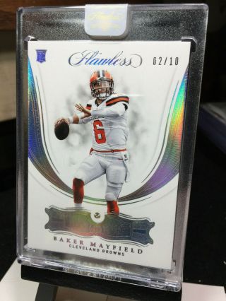 2018 Flawless BAKER MAYFIELD Silver Rookie Base Gems DIAMOND 2/10 Browns RC 3