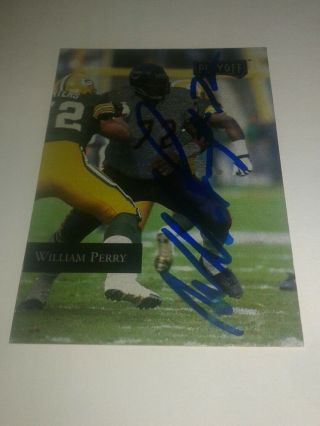 William " Refrigerator " Perry Autographed Trading Card Chicago Bears