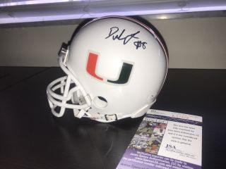 Randy Duke Johnson Hand Signed Miami Hurricanes Mini Helmet Browns Nfl Jsa Cert