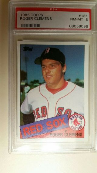 1985 Topps Roger Clemens Psa Graded Nm - Mt8 Rookie Card