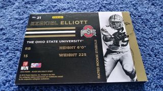 2016 Panini Black Gold Ohio State Cowboys Ezekiel Elliott Rookie Shield 195/199 2