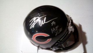 Brian Urlacher Auto Signed Mini Helmet Chicago Bears Hof