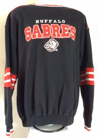 Vtg 90s Early 2000s Buffalo Sabres Sweatshirt Black Red XL Goat NHL Hockey 2