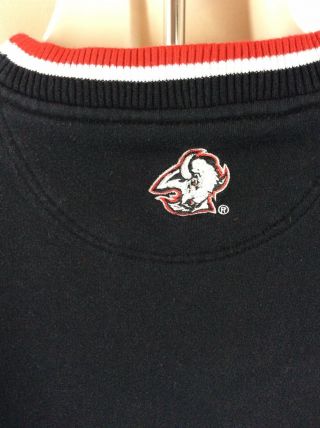 Vtg 90s Early 2000s Buffalo Sabres Sweatshirt Black Red XL Goat NHL Hockey 4