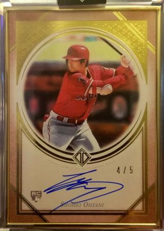 2018 Topps Transcendent Shohei Ohtani Gold Framed On Card Rookie Rc Auto 4/5