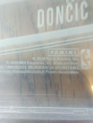 Luka Doncic 2018 - 19 PANINI ABSOLUTE MEMORABILIA GLASS ROOKIE PRISTINE BGS 10 8