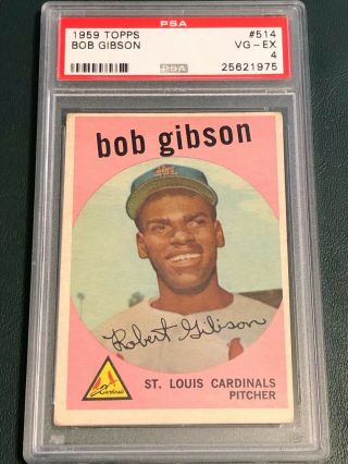1959 Topps 514 Bob Gibson Rc Psa 4