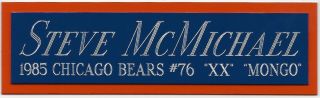 Steve Mcmichael Bears Nameplate Autographed Signed Football Jersey Helmet Photo
