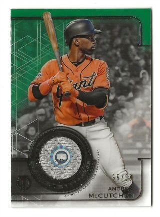 Andrew Mccutchen 2019 Topps Tribute Stamp Of Approval Relic Green 35/99 Soa - Am