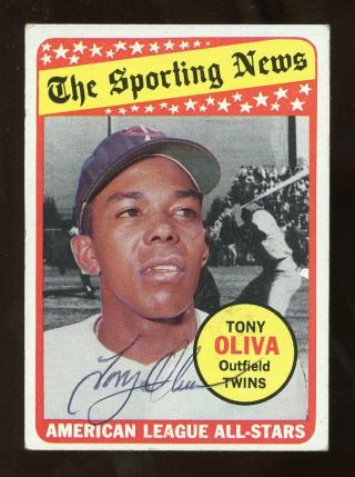 1969 Topps Tony Oliva A.  S.  Autograph Baseball Card Auto Signed