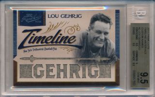 2011 Prime Cuts Lou Gehrig 9x Game Worn Relic 8/10 Bgs 9.  5 Pop 1