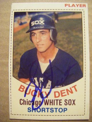 Bucky Dent Yankees Signed 1977 Hostess Baseball Card Auto White Sox Autographed