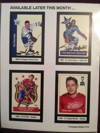 Ted Kennedy Frank Mahovlich Autographed Signed Parkhurst Missing Link Ad Sheet