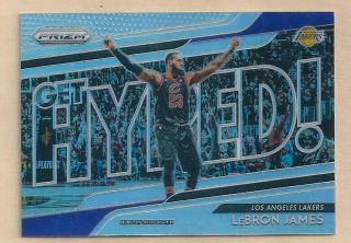 2018 - 19 Panini Prizm Lebron James Get Hyped Silver Prizm 4 Los Angeles Lakers