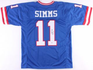 Phil Simms Signed York Giants Jersey (beckett) 2×pro Bowl (1985,  1993)