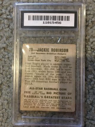 Jackie Robinson 1948 Leaf Rookie Card 79 Graded 4 2