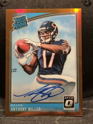 Anthony Miller 2018 Donruss Optic Rated Rookie Autograph Auto 164 Bears Bronze