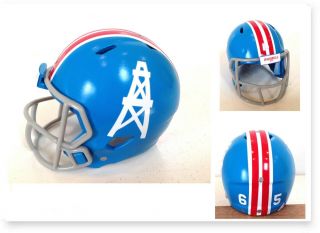 Custom 1965 Houston Oilers Throwback " Oilers Blue " 2 " Pocket Pro Helmet