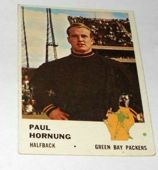 1961 Fleer 90 Green Bay Packers Paul Hornung Football Trading Card