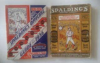 1927 & 1936 Spalding Official Baseball Guides From Estate