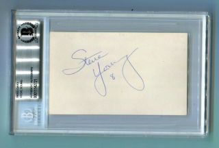 Steve Young Signed Index Card 3x5 Autographed 49ers Byu Early Sig Beckett 2721