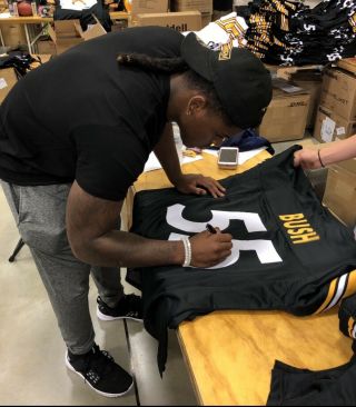 Devin Bush Jr.  Signed Pittsburgh Steelers Autographed Custom Football Jersey BAS 6
