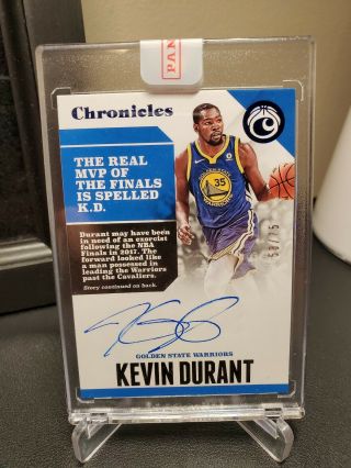2017 - 18 Chronicles Kevin Durant On Card Auto Blue Parallel 58/75 Autograph Mvp