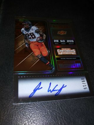 2018 James Washington Contenders On Card Auto 09/15 Playoff Steelers Rc 