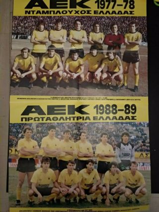 Aek Athens Champion 1978/1989/1992/1994 Double Sided Posters Greek Football