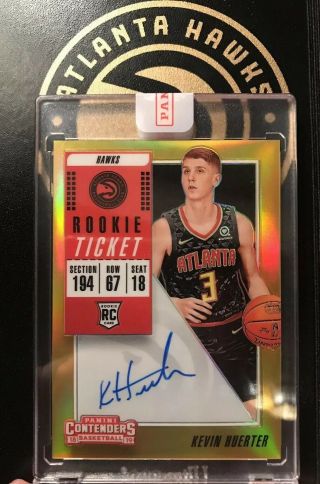 2018 - 19 Contenders Premium Edition Gold Rookie Ticket Auto Kevin Huerter 1/10