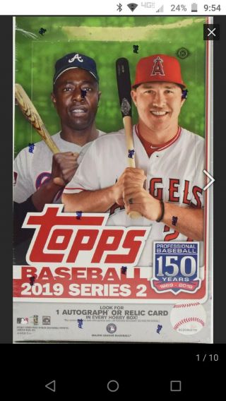 2019 Topps Series 2 Hobby Box 24 Packs.  No Silver Pack.  Vlad?? 1 Auto Or Relic