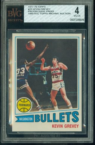1977 - 78 Topps 23 Kevin Grevey Enamel First Proof Pair Bgs 5.  5 Finest Unique