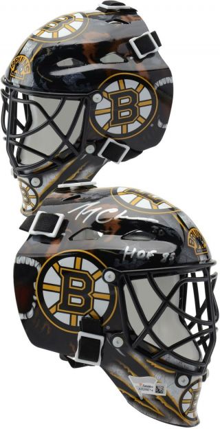 Gerry Cheevers Boston Bruins Signed Mini Goalie Mask With " Hof 85 " Insc