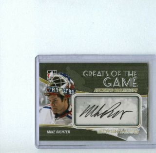 Mike Richter 2010 - 11 Itg Between The Pipes Greats Of The Game Autograph Sp Auto
