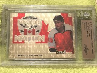 1/1 Eric Lindros 2015 Leaf Metal Hockey Pride Of A Nation Prismatic Gold