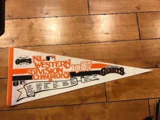 1987 San Francisco Giants Nl Western Division Champions Full - Size Team Pennant