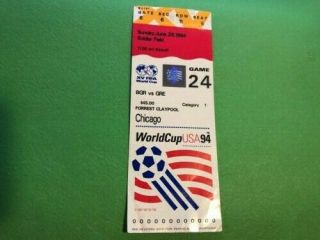 1994 Fifa World Cup Soccer Ticket Stub Soldier Field Bgr Vs Gre