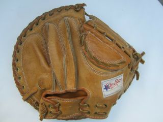 Vintage All Pro Model C - 1000 Leather Baseball Glove Catcher 