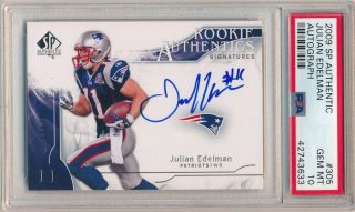Julian Edelman 2009 Sp Authentic Rc Autograph Patriots Auto /999 Psa 10 Gem