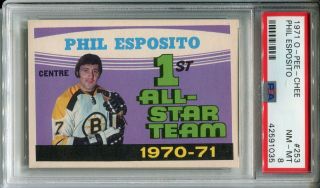 1971 O - Pee - Chee 253 Phil Esposito Psa 8 Nm - Mt Boston Bruins