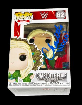 Wwe Charlotte Flair Hand Signed Funko Pop Toy 62 With Proof And 5 Woo