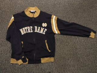 Russell Team Issue Notre Dame Full Zip Track Jacket Hirt Football Navy Gold Ncaa