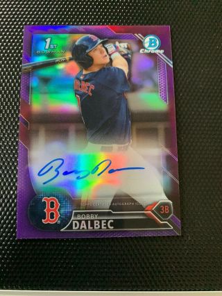 Bobby Dalbec Rc /250 Auto Autograph Purple Refractor 2016 Bowman Chrome Red Sox