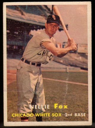 1957 Topps Nellie Fox,  38,  Chicago White Sox,  Hall Of Fame,  Vg,