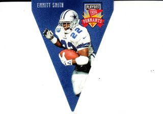 Emmitt Smith 1996 Playoff Contenders Purple Felt Pennant 22 - Cowboys - Look