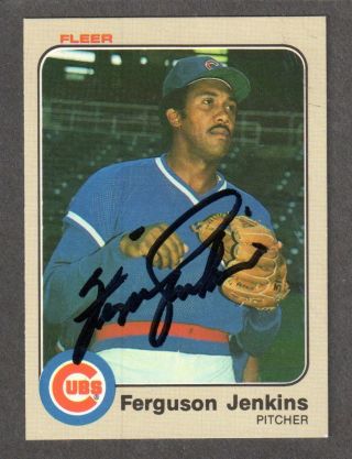 1983 Fleer 498 Fergie Ferguson Jenkins Chicago Cubs Signed Autograph Auto