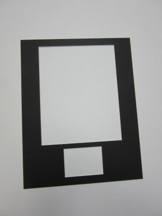 Picture Frame Mat Black Single 11x14 For 8x10 Photo And Opening For 3x5 Card W/c